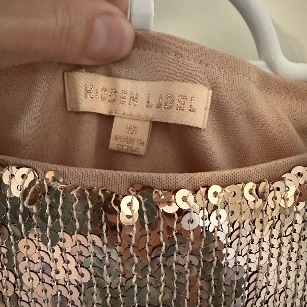 Hidden Label Rose Gold Sequin Tassel Skirt - Picture 2 of 2
